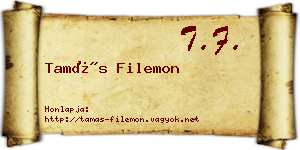 Tamás Filemon névjegykártya