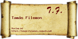 Tamás Filemon névjegykártya